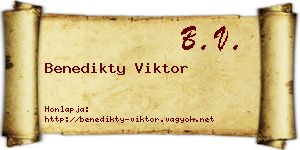 Benedikty Viktor névjegykártya