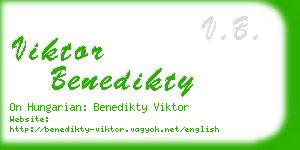 viktor benedikty business card